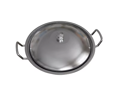 Stainless Steel Kitchen Cookware Pot With Lid And Two Side Handles 3d model