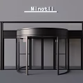 MinotLi Modern Swing Door With Black Frame Architectural Entrance Design