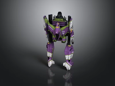 Purple Green Water Transport Vehicle With Mechanical Design And Unique Structure 3d model