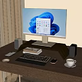 Desktop Computer Desktop Computer Keyboard Display Laptop Office Supplies Combo 3d model