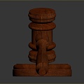 gavel hammer wooden hammer court wooden hammer woodwork 3d model