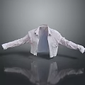 Lightweight White Shirt With Long Sleeves Open Front Casual Fashion Design Comfortable Fit
