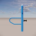 Blue Vertical Fitness Equipment With Horizontal Handle For Home Gym Exercise Training