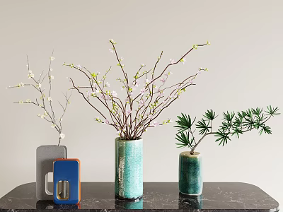 Vase Flower Art Ceramic Vase Indoor Green Plant Decorations Decoration 3d model