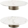 Elegant Round Coffee Table With White Marble Top And Metal Base Design 3d model