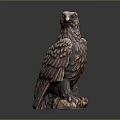 Eagle Sculpture With Detailed Bronze Colored Wings And Standing Claws Figure