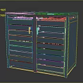 Public Facility Blue Metal Storage Cabinet With Double Doors And Drawers