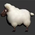 Cute Fluffy Wool 3D Cartoon Sheep Character With Big Eyes And Red Ears
