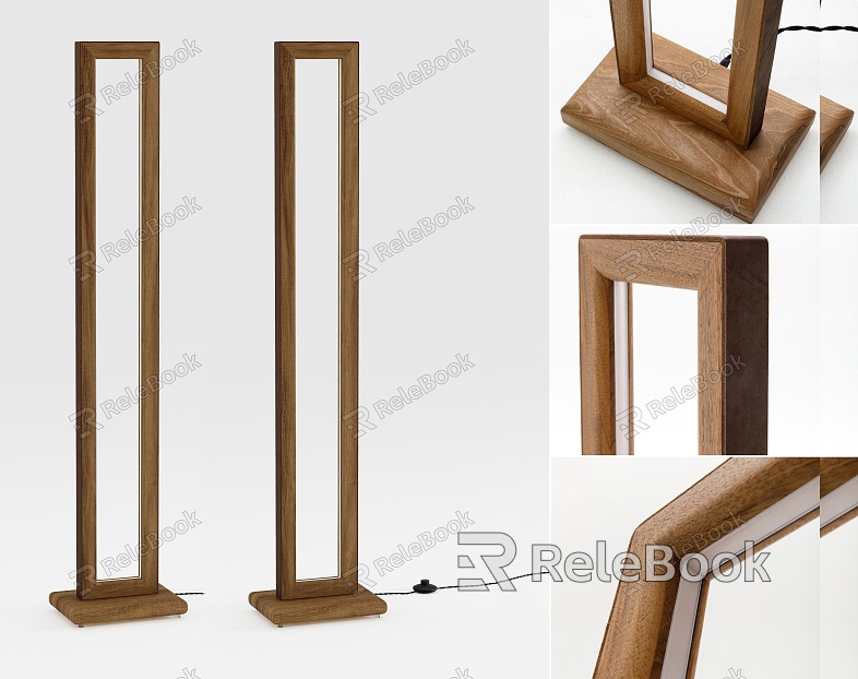 Solid Wood Creative Floor Lamp Rectangular Solid Wood Floor Lamp Art Floor Lamp Wood Floor Lamp Nordic Floor Lamp Corner Floor Lamp model