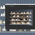 Modern Tableware Ornaments Combination 3d model