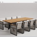 Modern Outdoor Table and Chair Outdoor Table and Chair Combination 3d model