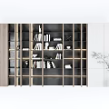 Minimalist Modern Bookshelf With Open Layered Shelves Wooden Accents And Decorative Items