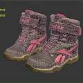 Reebok High Top Lace Up Shoes in Gray and Pink Stylish Design