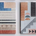 Square Rugs With Abstract Geometric Patterns And Colorful Modern Design 3d model