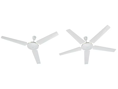 White Air Cooler Ceiling Fan With Five Blades For Indoor Cooling 3d model
