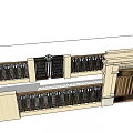 Modern Entrance Gate Design With Metal Railings And Stone Pillar Structure