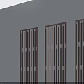 Modern Metal Swing Doors With Vertical Slats For Interior Decoration 3d model