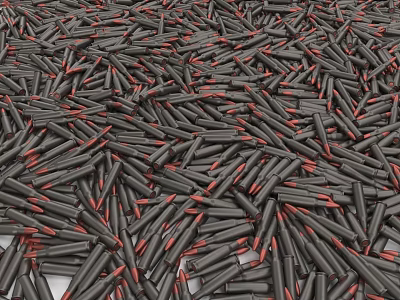 Pile of Military Bullets Ammunition for Firearm Use and Storage 3d model