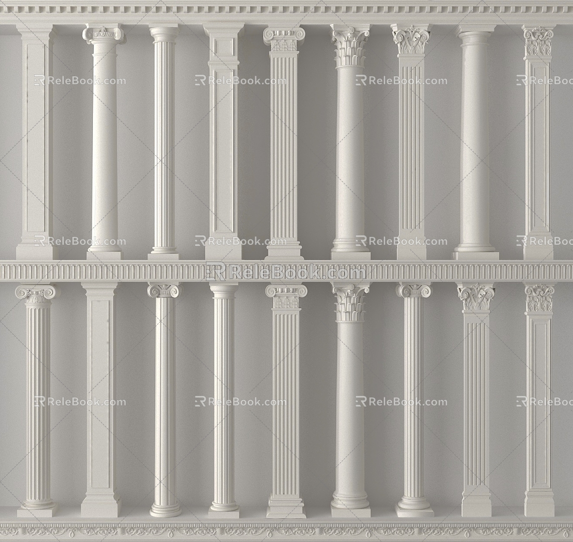 European Column Roman Column Stigma Gypsum Column 3d model