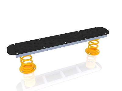 Outdoor Playground Equipment With Black Platform And Yellow Springs For Children 3d model