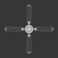 Elegant Decorative Ceiling Fan Light with Four Blades Golden Finish Illuminated Center