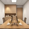 Modern Dining Space With Green Plants Tables Chairs And Ceiling Design 3d model