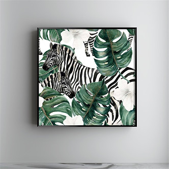 Modern Animal Painting Simple Green Study Animal Tortoise Leaf Decorative Painting 3d model