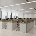 modern public office area staff office 3d model