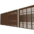 Sliding Doors With Various Grille Patterns For Modern Interior Decoration 3d model