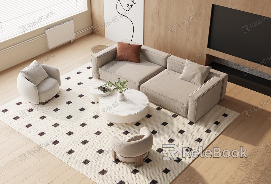 Modern Sofa Coffee Table Combination Sofa Combination model