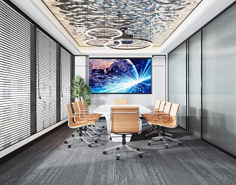 Modern Meeting Room Meeting Table and Chair 3d model
