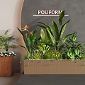 Flower Box Flower Box Plant Combination Green Plant Flower Box Plant Stack Landscape Landscaping Green Plant Flower Box Mobile Cement Flower Pond Flower Garden 3d model