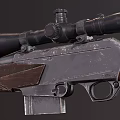 Classic Rifles with Wooden Stock and Scope Vintage Design Elements