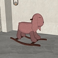 American children's horse stool 3d model