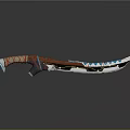 Traditional Handcrafted Decorative Knife With Woven Red Handle And Patterned Blade