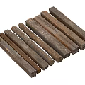Rustic Stone Wood Timber Pieces With Natural Texture And Various Lengths