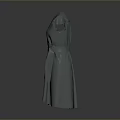 Fashionable Gray Women's V neck Short Sleeve Wrap Belt Simple Style Dress