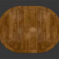 Wooden Oval Furniture Table with Four Legs Natural Wood Finish