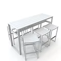 Sleek All Black High Bar Table And Four Bar Stools Set For Indoor Dining Spaces