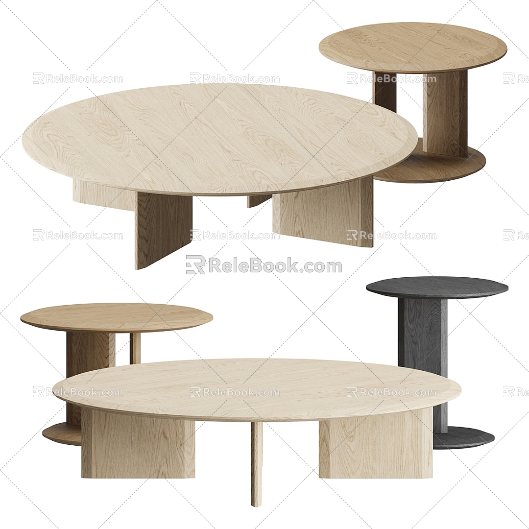 Coffee table round side table mother coffee table Poliform 3d model