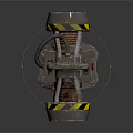 Vintage Industrial Metal Mechanical Device With Intricate Column Structure And Shiny Surface