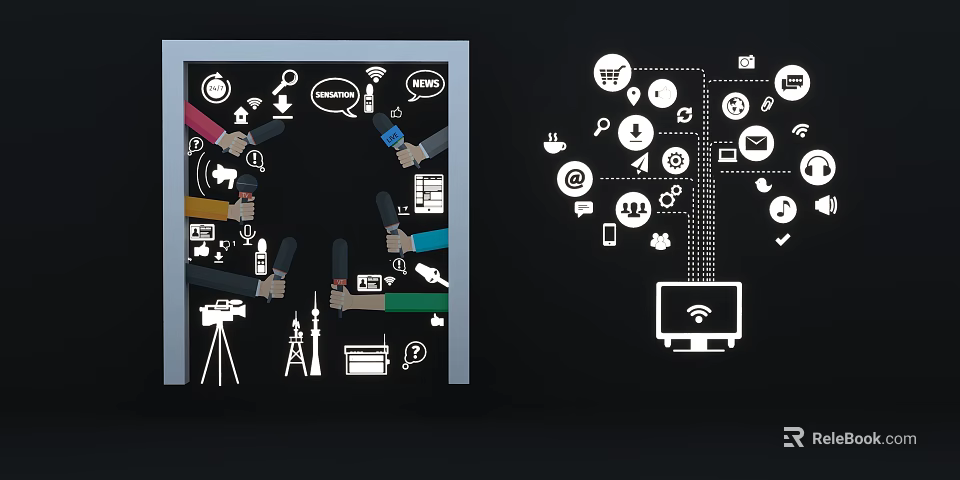 Technology Icons With Network Connectivity And Smart Digital Devices 3d model