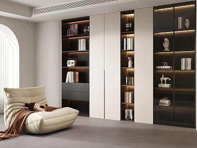 Modern Study Leisure Sofa Book Ornaments 3d model
