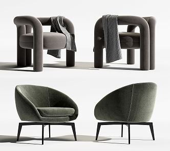 Modern sofa chair single chair combination 3d model