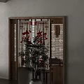 Chengdu Themed Kitchen Curtain With Chinese Characters And Cultural Patterns