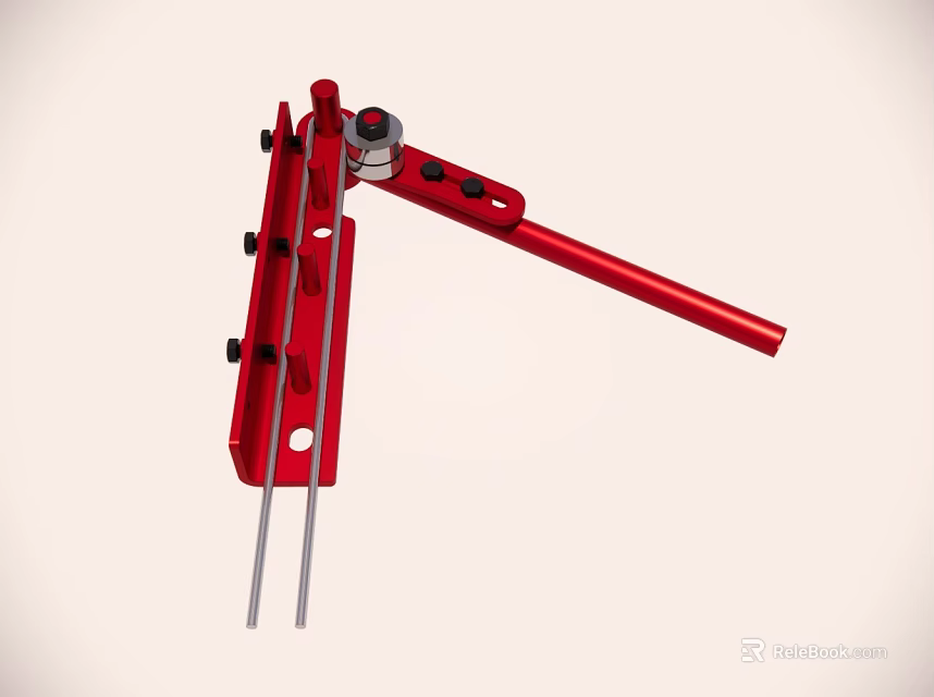 Red Adjustable Metal Bar Clamp Tool With Ergonomic Handle For Woodworking DIY Projects 3d model 
