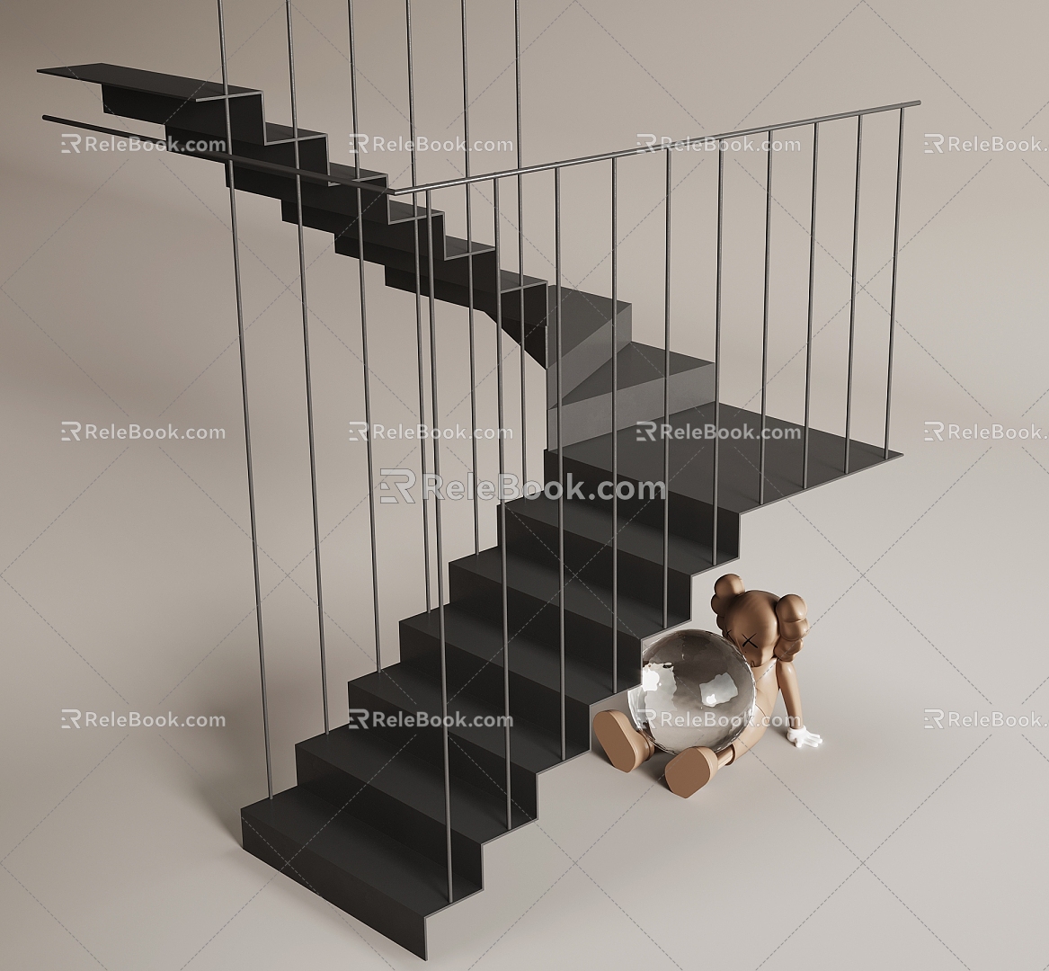 Steel structure stairs 3d model