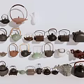 Assorted Ceramic Tea Sets Collection with Traditional and Modern Styles and Colors 3d model