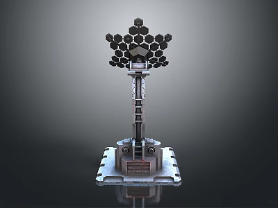 Scenic Natural Landscape Featuring Hexagonal Tower Structure With Stone Base 3d model