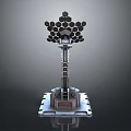 Scenic Natural Landscape Featuring Hexagonal Tower Structure With Stone Base
